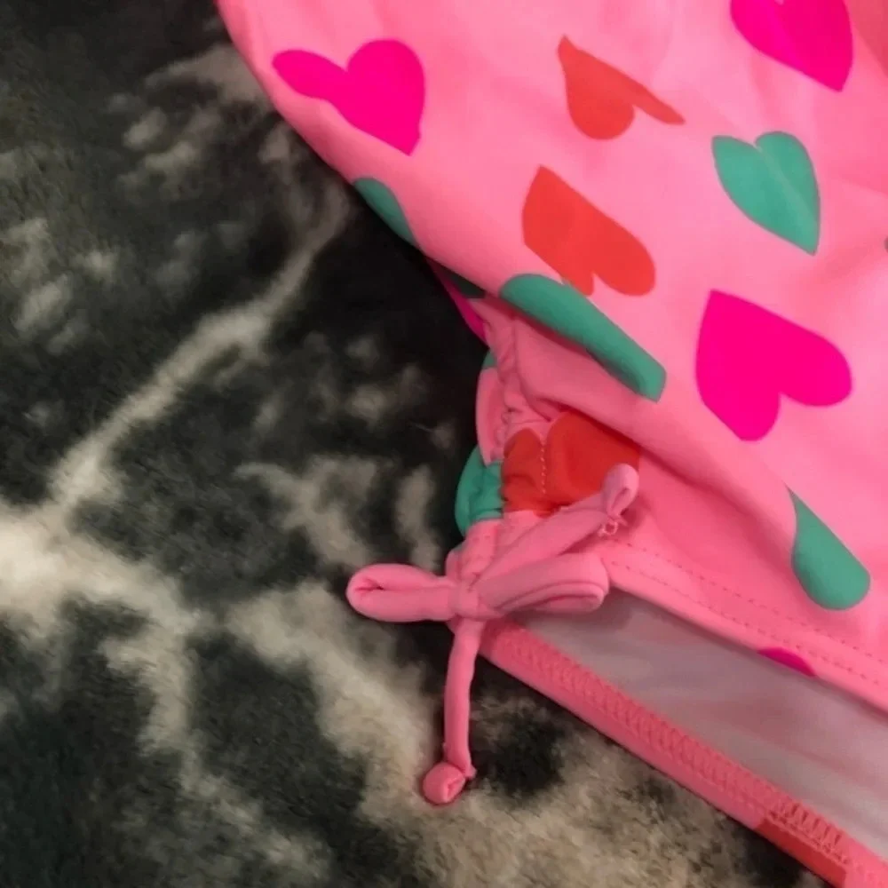 NWT Joe fresh Pink heart 1pc swimsuit 12m